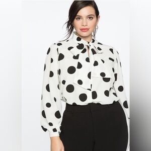 Eloquii - polka dot blouse - 26